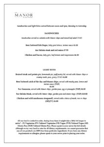 Sandwiches & Light Bites October 2021